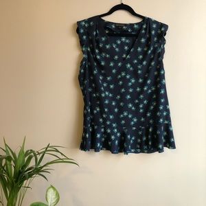 Banana Republic Navy Floral Blouse